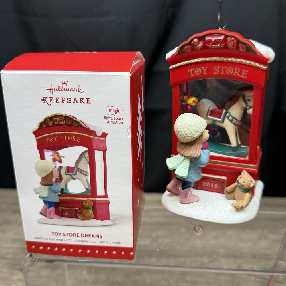 Hallmark Signed 2015 Toy Store Dreams Christmas Ornament Light Sound QGO1327
